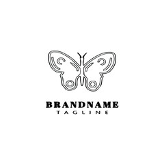 butterfly logo cartoon icon design template black isolated concept illustration