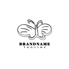 butterfly logo graphic icon design template black isolated vector illustration