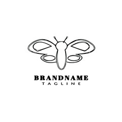 butterfly logo cartoon icon design shape black isolated vector illustration