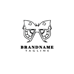 butterfly logo cartoon icon design template black isolated vector symbol