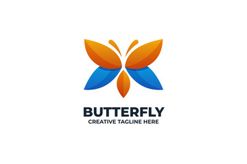 Fototapeta na wymiar Colorful Gradient Butterfly Logo