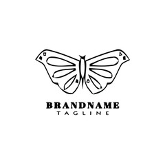 butterfly logo cartoon icon creative template black isolated vector illustration