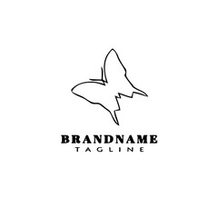 butterfly logo cartoon icon design black isolated vector illustration