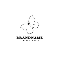 butterfly logo cartoon icon design template black isolated classic illustration