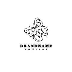 butterfly logo cartoon icon design animal black isolated vector illustration
