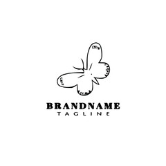 butterfly logo cartoon icon design template animal isolated vector illustration