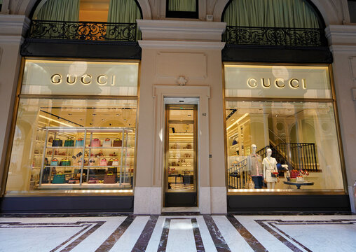 TURIN, ITALY - AUGUST 18, 2021: Facade of GUCCI store on shopping mall  gallery, Turin, Italy Stock Photo | Adobe Stock