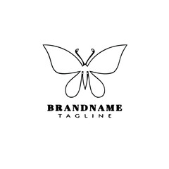 butterfly logo cartoon icon design isolated vector illustration