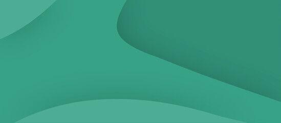 abstract green background with waves vector. Abstract paper cut background. Horizontal banner, brochure, poster. Blue and white color. Simple realistic design. Beautiful template.