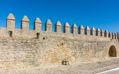 Crenel and old wall of Vejer de la Frontera in Cadiz, Spain