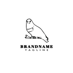 bird logo cartoon icon retro template black isolated vector illustration