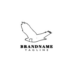 bird logo cartoon icon design retro black isolated vector illustration