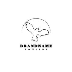 bird logo hand drawn icon design template black isolated vector illustration