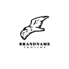 bird logo cartoon icon design hand drawn black isolated vector illustration