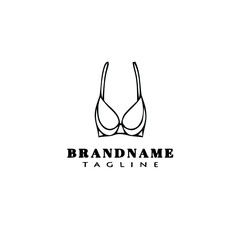 bra logo cartoon icon template black flat vector illustration