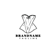 bustier logo cartoon icon design template black isolated vector illustration