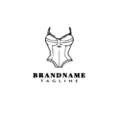bustier logo cartoon icon design template black isolated vector illustration