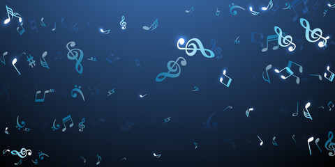 Music notes cartoon vector background. Melody