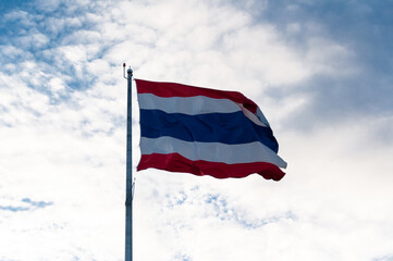 Thai flag with beautiful sky
