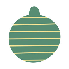 Christmas toy for the tree, ball with a pattern. Hand drawn vector illustration.Traditional holiday symbol