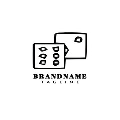 dice logo cartoon icon simple template black isolated illustration