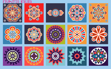 Pattern vector tiles traditional textures ornamental ceramics Spanish Portuguese Mexican Arabic Moroccan Italian colonial hydraulic majolica Turkish azulejos baldosas losetas racholas cerámicas