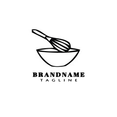 mixing bowl logo icon design template vector illustration