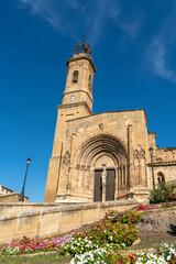Fototapeta na wymiar Front view of the Collegiate Church of Santa Mari­a la Mayor del Pilar, Caspe, Spain.
