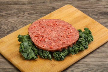 Raw beef burger cutlet for burger