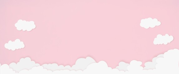 Valentines heart balloon with people flying and floating on blue sky background. Paper Cut Design Illustration of love for Happy Mother's or Valentine's Day greeting card design.