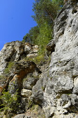 Fototapeta na wymiar rock, cliff, mountain ledge, stone