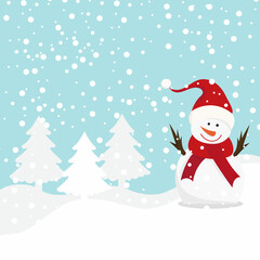 character snowman winter isolated, vector