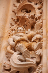 figura del astronauta de la fachada de la catedral de Salamanca, España © Antonio ciero