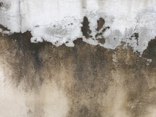 Cement wall with brown and black fungus .The wall is cracked and old dirty wall.sloppy background.abstract background with copy space.surface of the peeling object.The texture comes in many shades