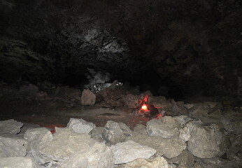 ice cave, cave grotto, rocks