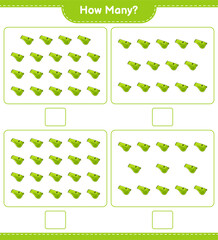 Counting game, how many Whistle. Educational children game, printable worksheet, vector illustration