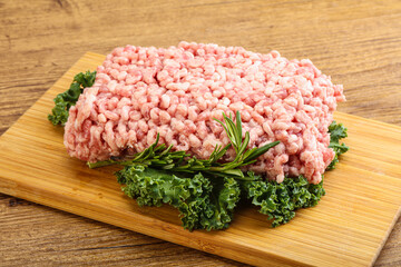Raw pork minced meat for cooking