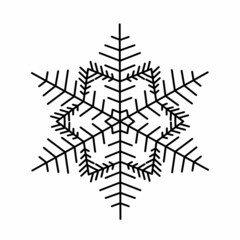 Fototapeta premium Vector image of snowflake.Christmas and winter concept, line style icon. Vector illustration