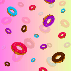 Donut pattern cute pattern bakery vector