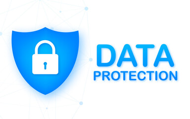 Data protection data center. Internet technology. Information technology. Vector stock illustration