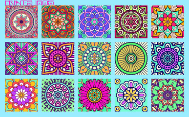 Pattern vector tiles traditional textures ornamental ceramics Spanish Portuguese Mexican Arabic Moroccan Italian colonial hydraulic majolica Turkish azulejos baldosas losetas racholas cerámicas