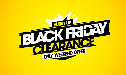 Black friday clearance, weekend offer - vector sale web banner