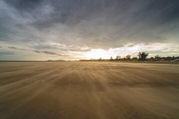 Fototapeta na wymiar Sunset on Nhai hill beach, Vung Tau city, Vietnam