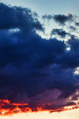 Naklejka na ściany i meble Colorful sunset sky and clouds, image twilight background