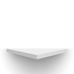 White exhibition stand. Pedestal. Shelf. Vector illustration.