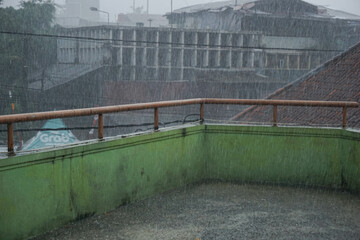 Heavy rain on the yard
