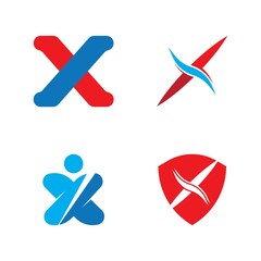 X Letter Logo Template vector icon
