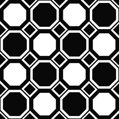 Black and white checker hexagon cells. Checkered hexagons honeycombs.