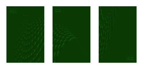 Set of green cover background