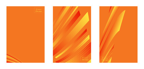 Set of orange cover background design